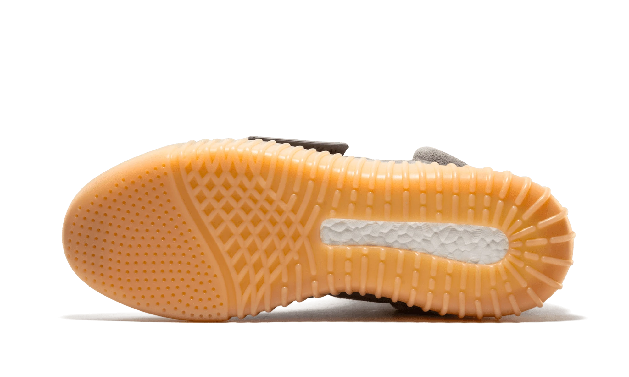 Basket Adidas Yeezy Boost 750 Light Grey Glow In the Dark en cuir gris et marron, disponible en France, Suisse, Belgique et Luxembourg — vue de profil extérieur.