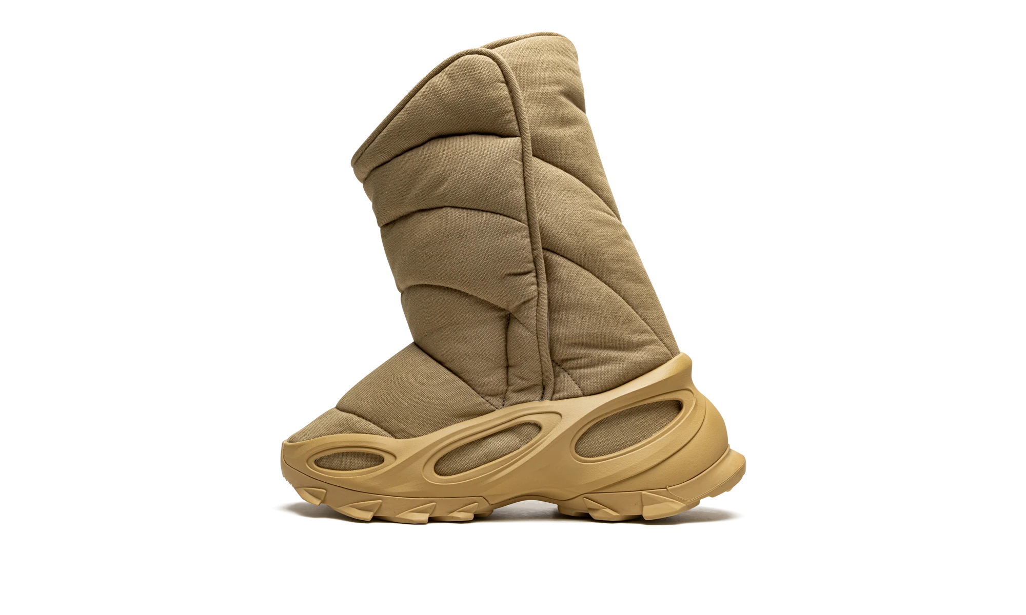 Détail du côté intérieur de la botte Adidas Yeezy NSLTD Boot Khaki beige.