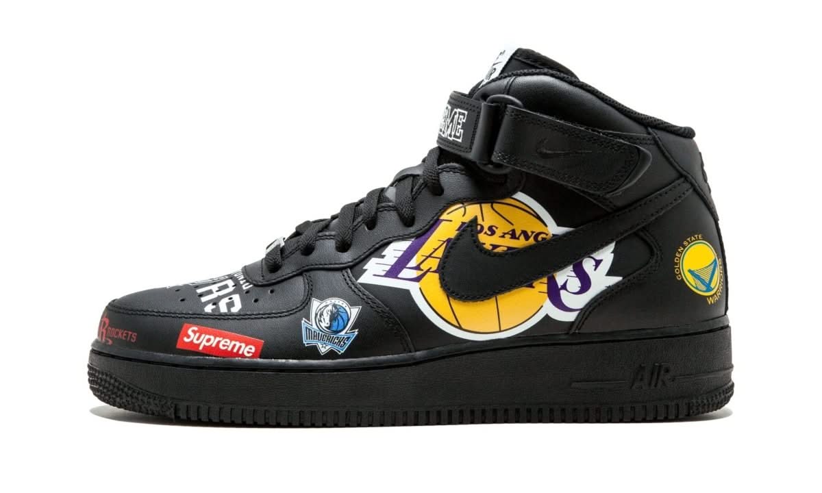 Air Force 1 Mid Supreme NBA Black - MNR Sneakers
