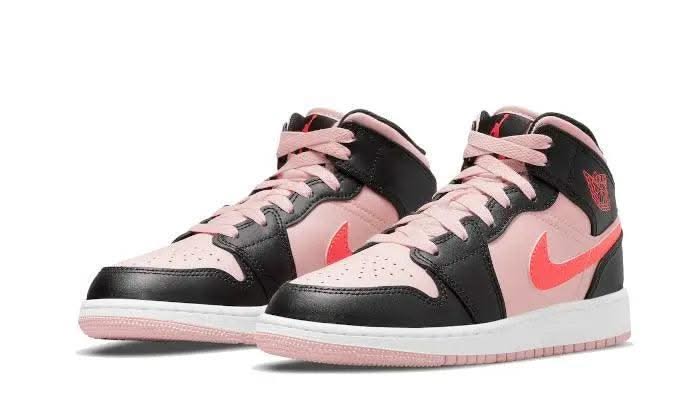 Air Jordan 1 Mid Black Pink Crimson - MNR Sneakers