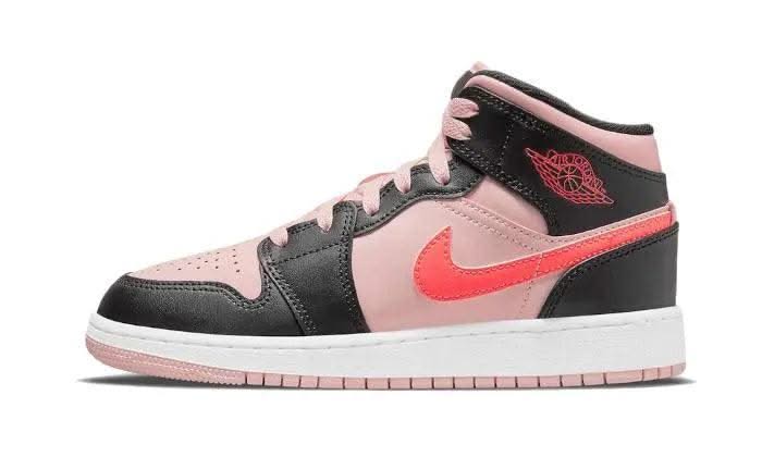 Air Jordan 1 Mid Black Pink Crimson - MNR Sneakers