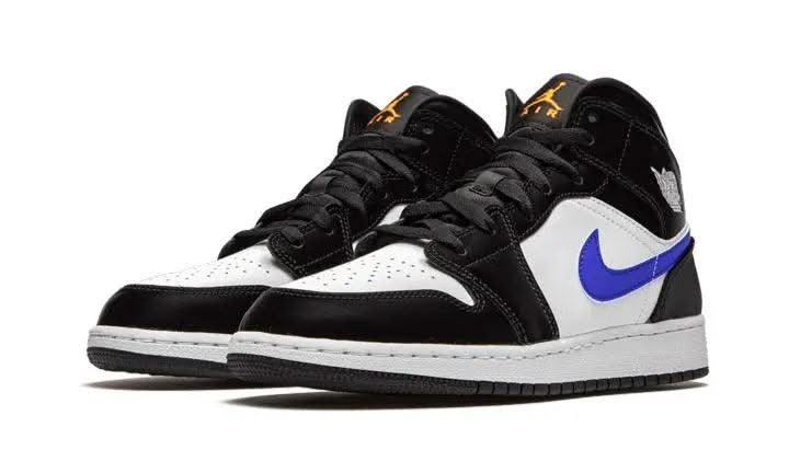 Air Jordan 1 Mid Black Racer Blue White - MNR Sneakers