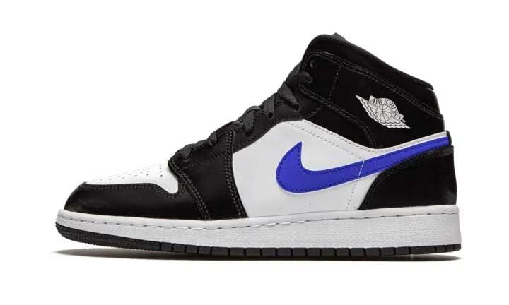 Air Jordan 1 Mid Black Racer Blue White - MNR Sneakers