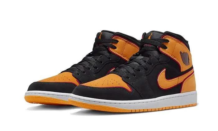 Air Jordan 1 Mid Fat Tongue Black Orange - MNR Sneakers