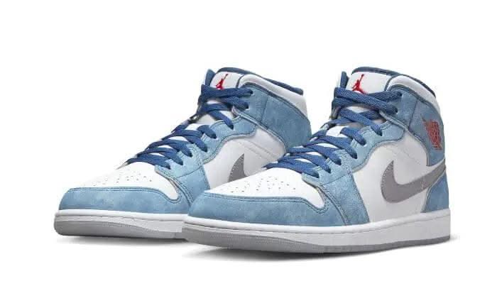 Air Jordan 1 Mid French Blue Fire Red - MNR Sneakers