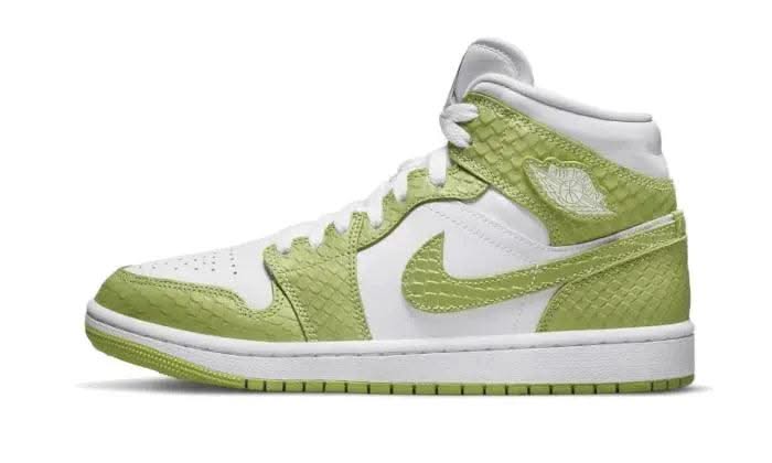 Air Jordan 1 Mid Green Python - MNR Sneakers
