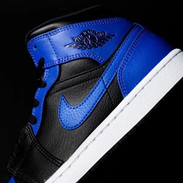Air Jordan 1 Mid Hyper Royal Tumbled Leather - MNR Sneakers