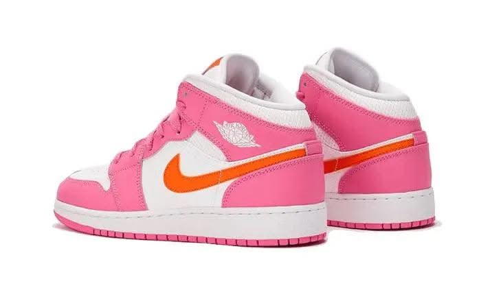 Air Jordan 1 Mid Pinksicle Safety Orange - MNR Sneakers