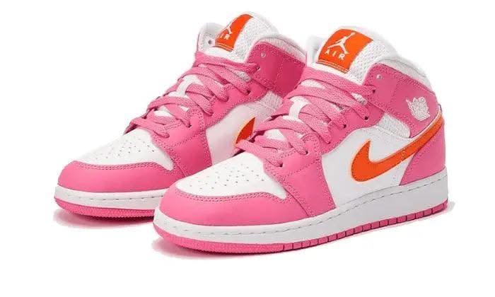 Air Jordan 1 Mid Pinksicle Safety Orange - MNR Sneakers