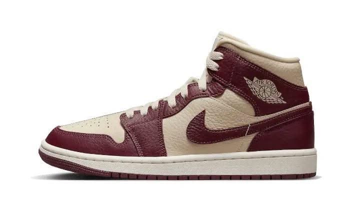 Air Jordan 1 Mid Split Beach Cherrywood Red - MNR Sneakers