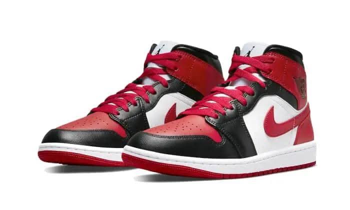 Air Jordan 1 Mid White Bred Toe - MNR Sneakers