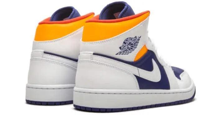 Air Jordan 1 Mid White Laser Orange Deep Royal Blue - MNR Sneakers