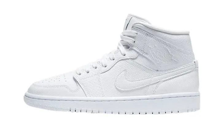 Air Jordan 1 Mid White Snakeskin - MNR Sneakers