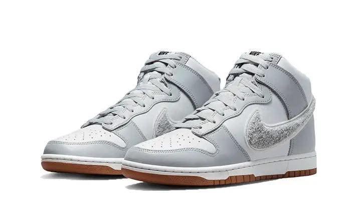 Dunk High Retro Chenille Swoosh White Grey - MNR Sneakers
