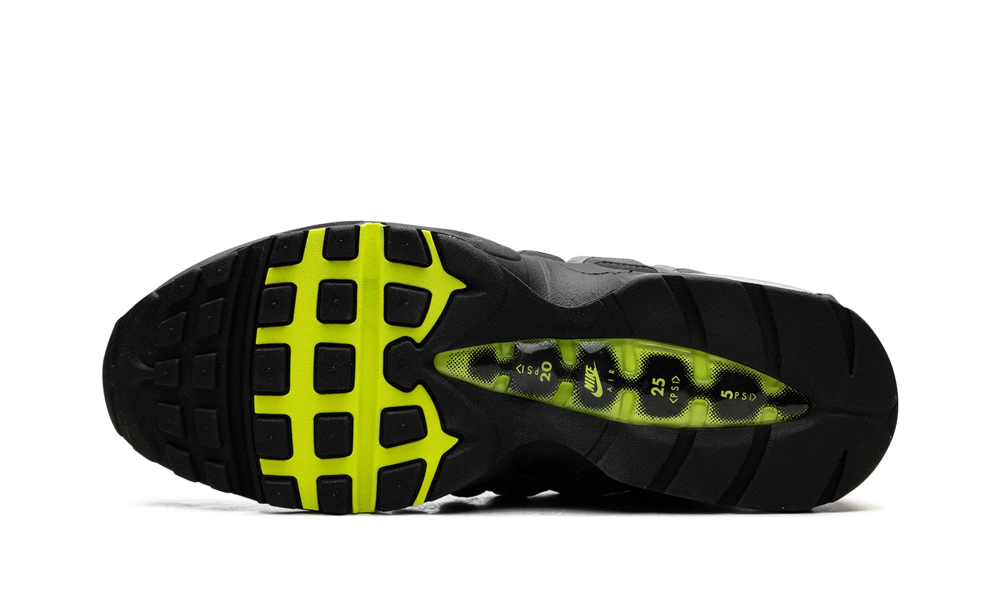 Semelle extérieure en caoutchouc de la Nike Air Max 95 OG Big Bubble Neon.