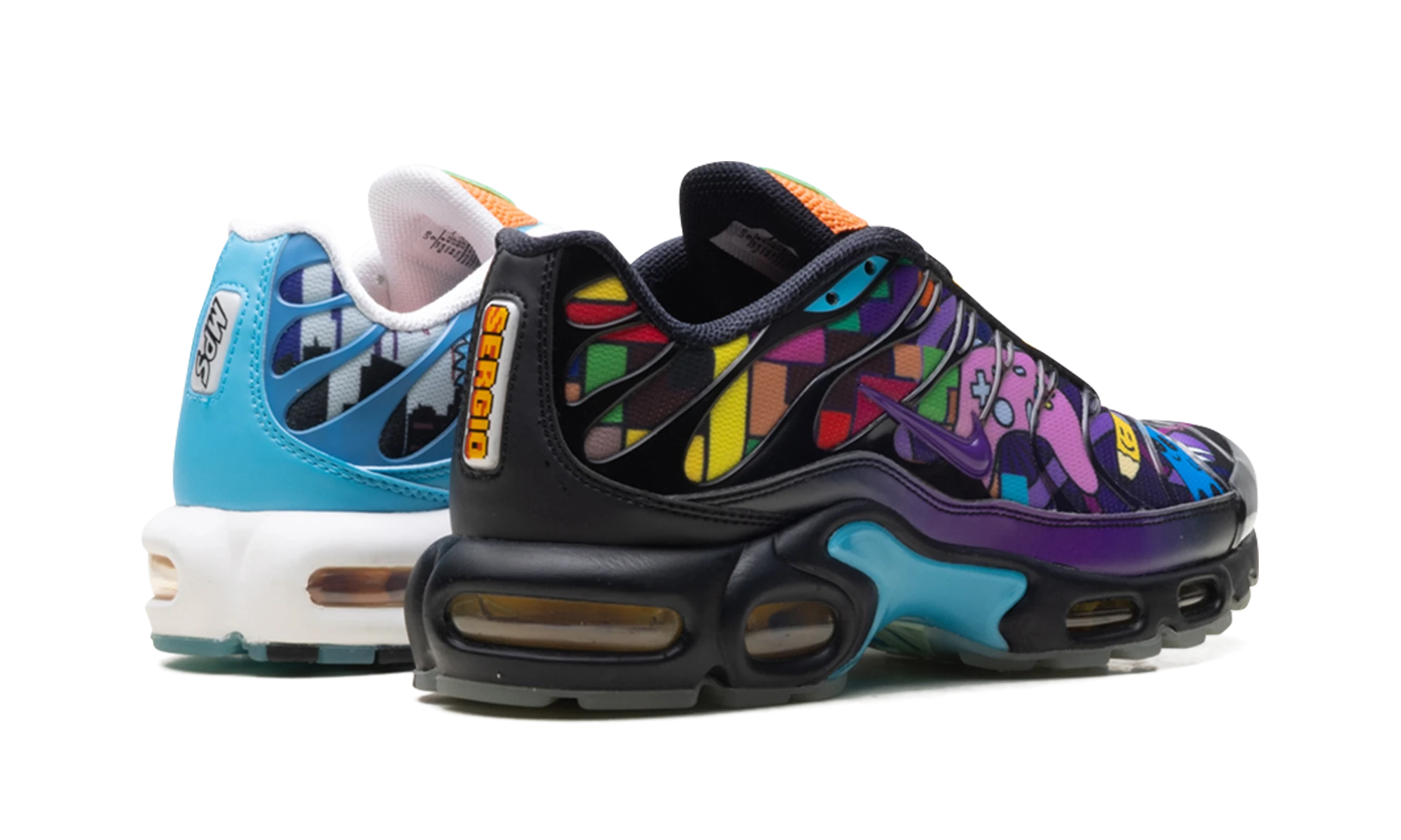 Vue arrière des talons de la Nike Air Max Plus Doernbecher Sergio Cano Marquez.