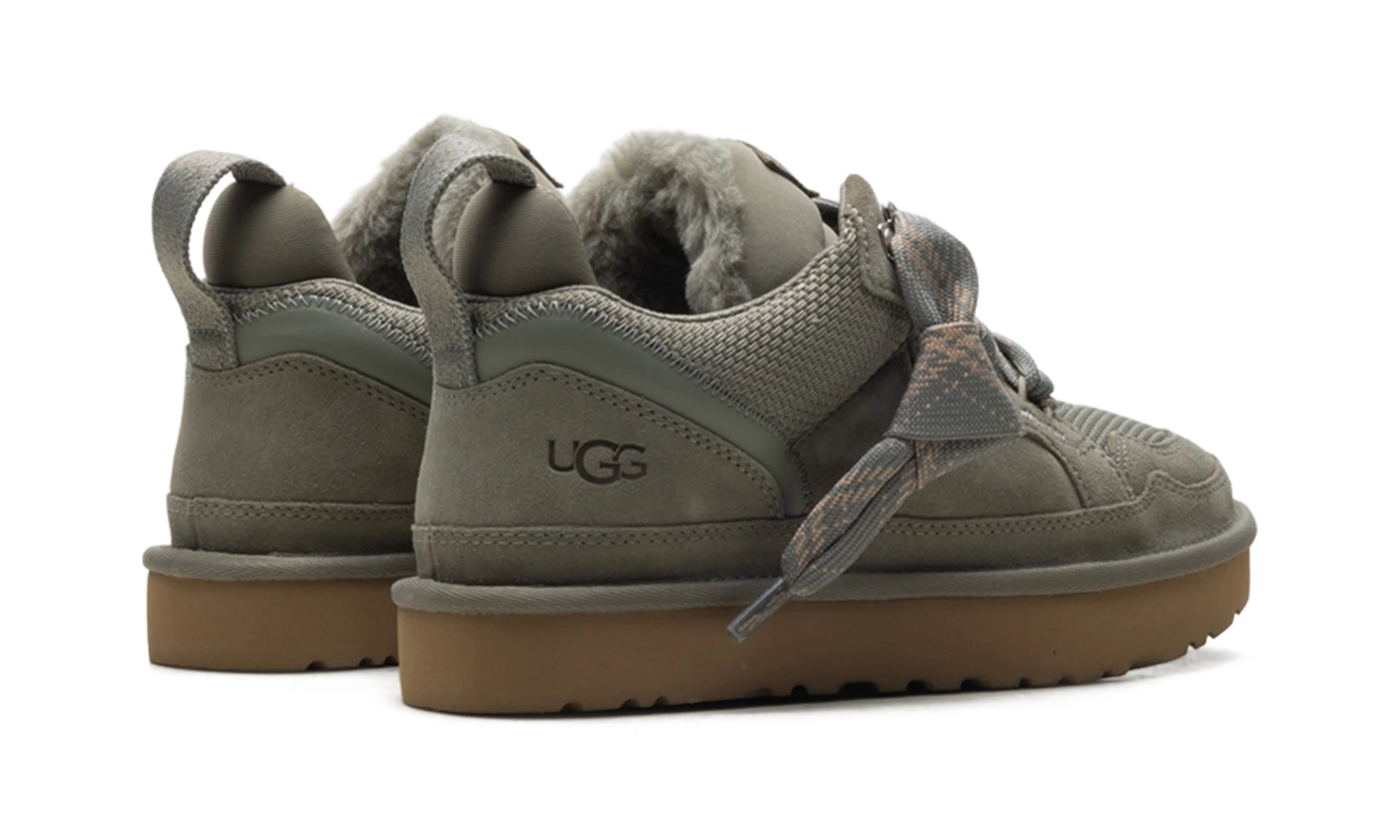 Vue arrière des talons de la UGG Lowmel Moss Green.