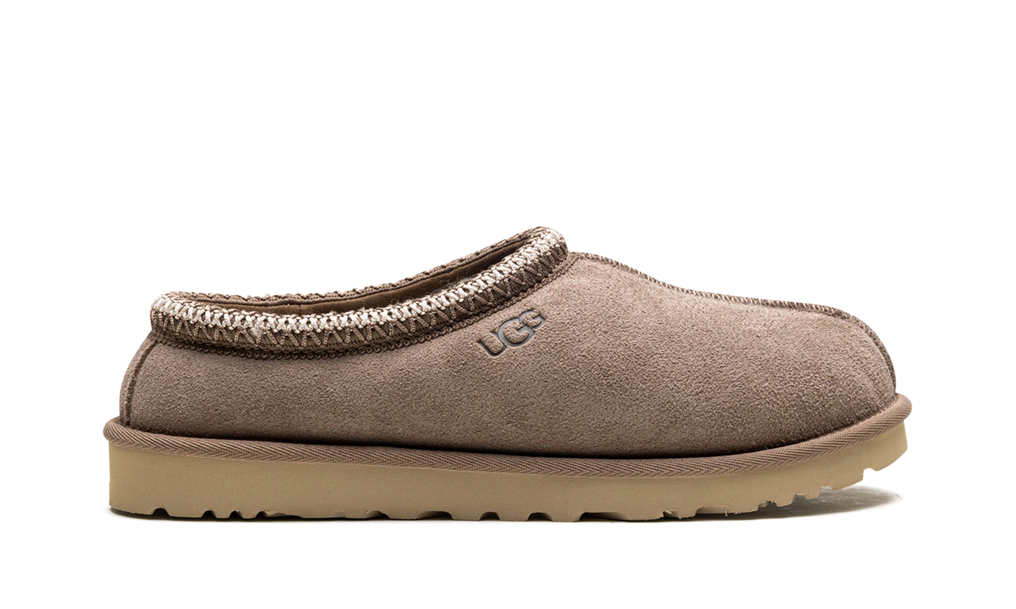 Pantoufle UGG Tasman Slipper Caribou en caoutchouc, disponible en France, Suisse, Belgique et Luxembourg — vue de profil extérieur.