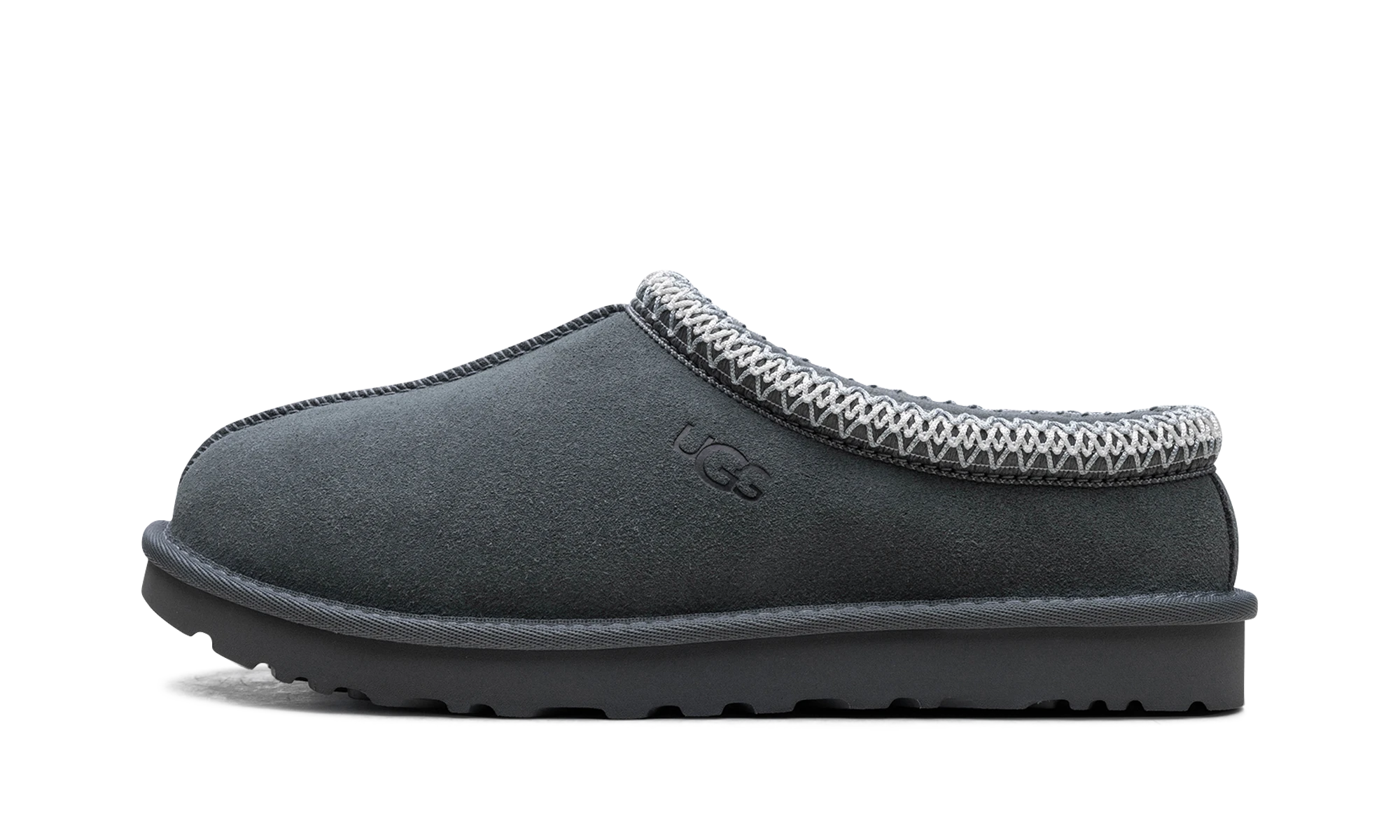 Détail du côté intérieur de la pantoufle UGG Tasman Slipper Rainstorm multicolore.