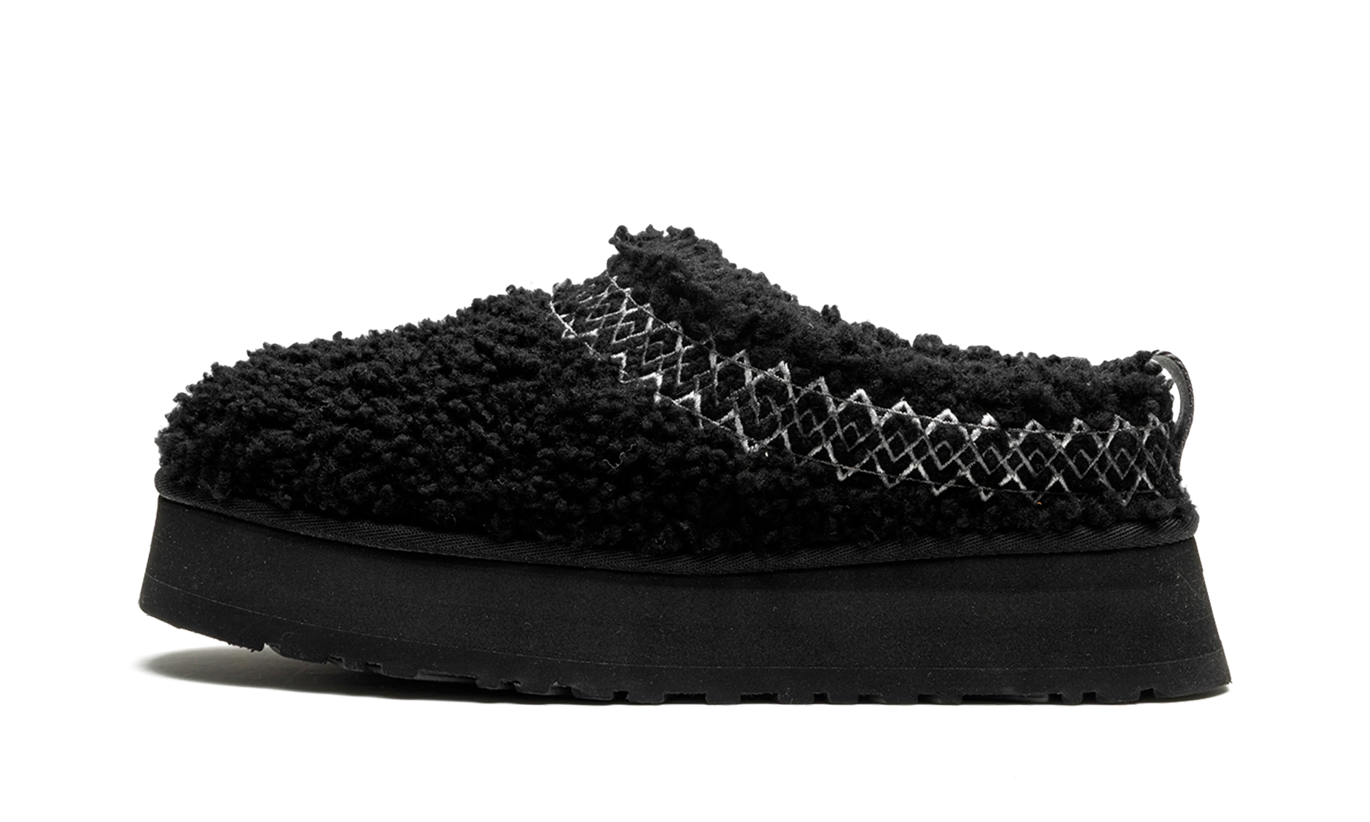 Paire de pantoufles UGG Tazz Slipper Heritage Braid Black neuve et authentique avec boîte d'origine.