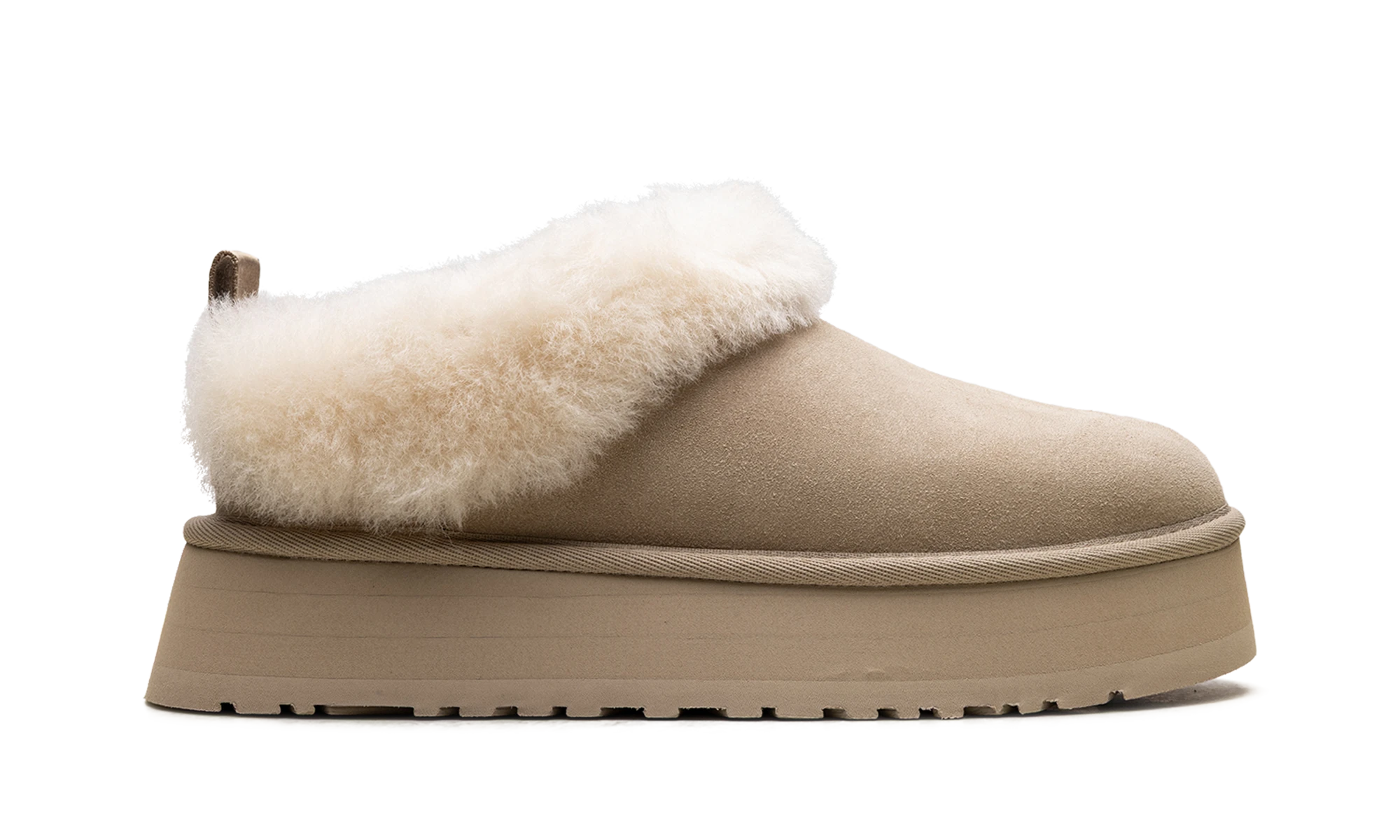 Pantoufle UGG Tazzelle Slipper Mustard Seed en cuir jaune, disponible en France, Suisse, Belgique et Luxembourg — vue de profil extérieur.