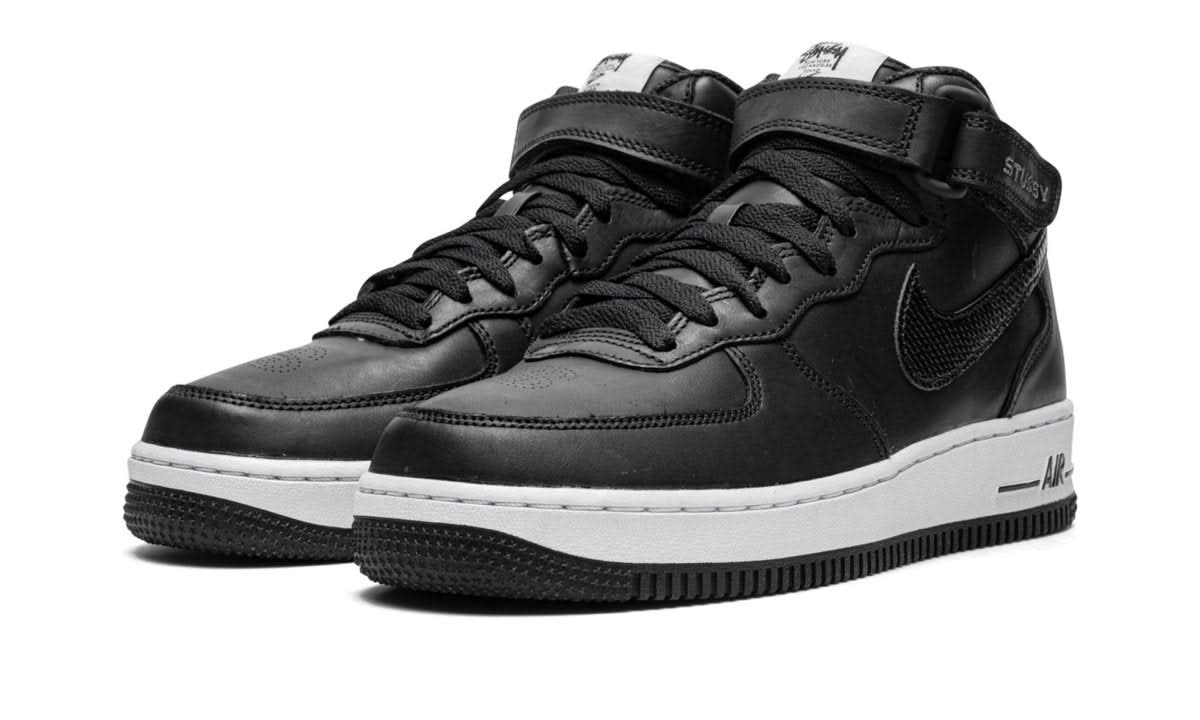 Nike Air Force 1 Mid Stussy All Black DJ7840 001 MNR Sneakers