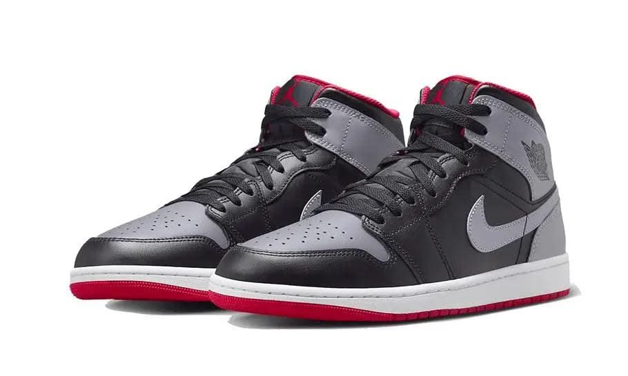 Air Jordan 1 Mid Black Grey Red - MNR Sneakers