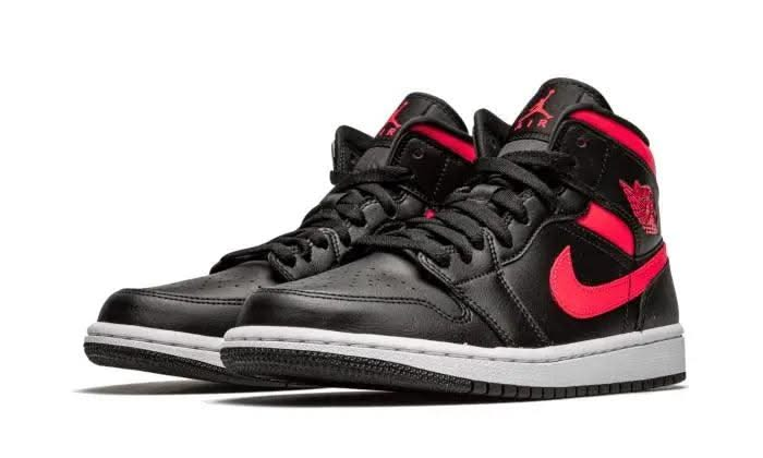 Air Jordan 1 Mid Black Siren Red - MNR Sneakers