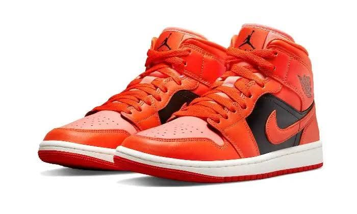 Air Jordan 1 Mid Orange Black - MNR Sneakers