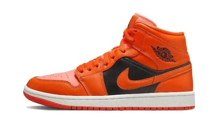 Air Jordan 1 Mid Orange Black - MNR Sneakers