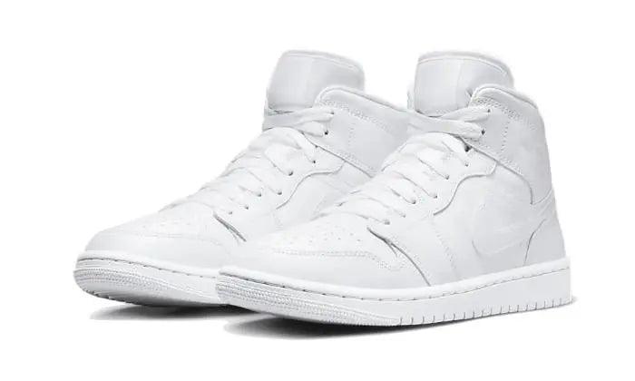 Air Jordan 1 Mid Triple White Patent Swoosh - MNR Sneakers