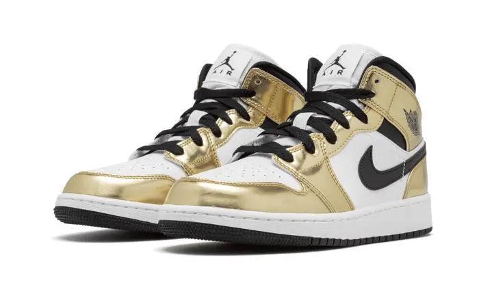 Air Jordan 1 Mid White Metallic Gold