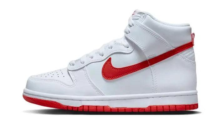 Dunk High White Picante Red