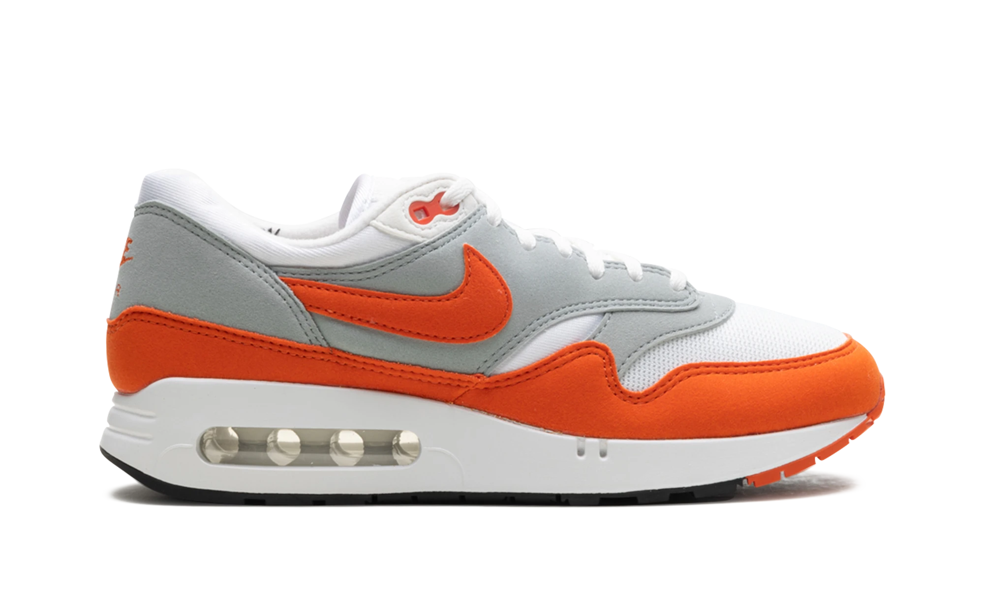 Basket Nike Air Max 1 '86 OG Cosmic Clay en daim blanc, disponible en France, Suisse, Belgique et Luxembourg — vue de profil extérieur.
