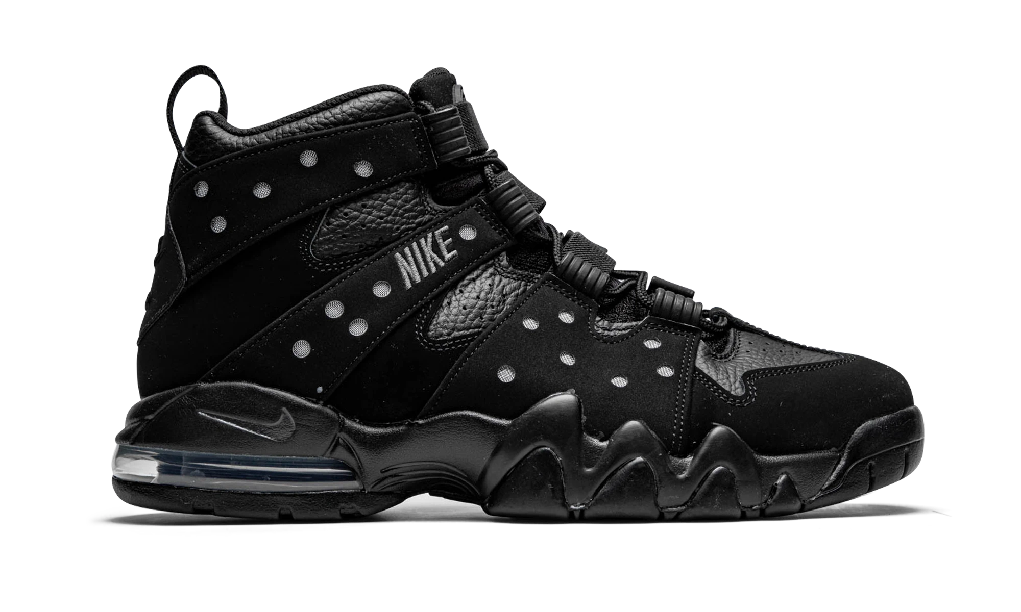 Basket Nike Air Max 2 CB '94 Triple Black en cuir noir, disponible en France, Suisse, Belgique et Luxembourg — vue de profil extérieur.