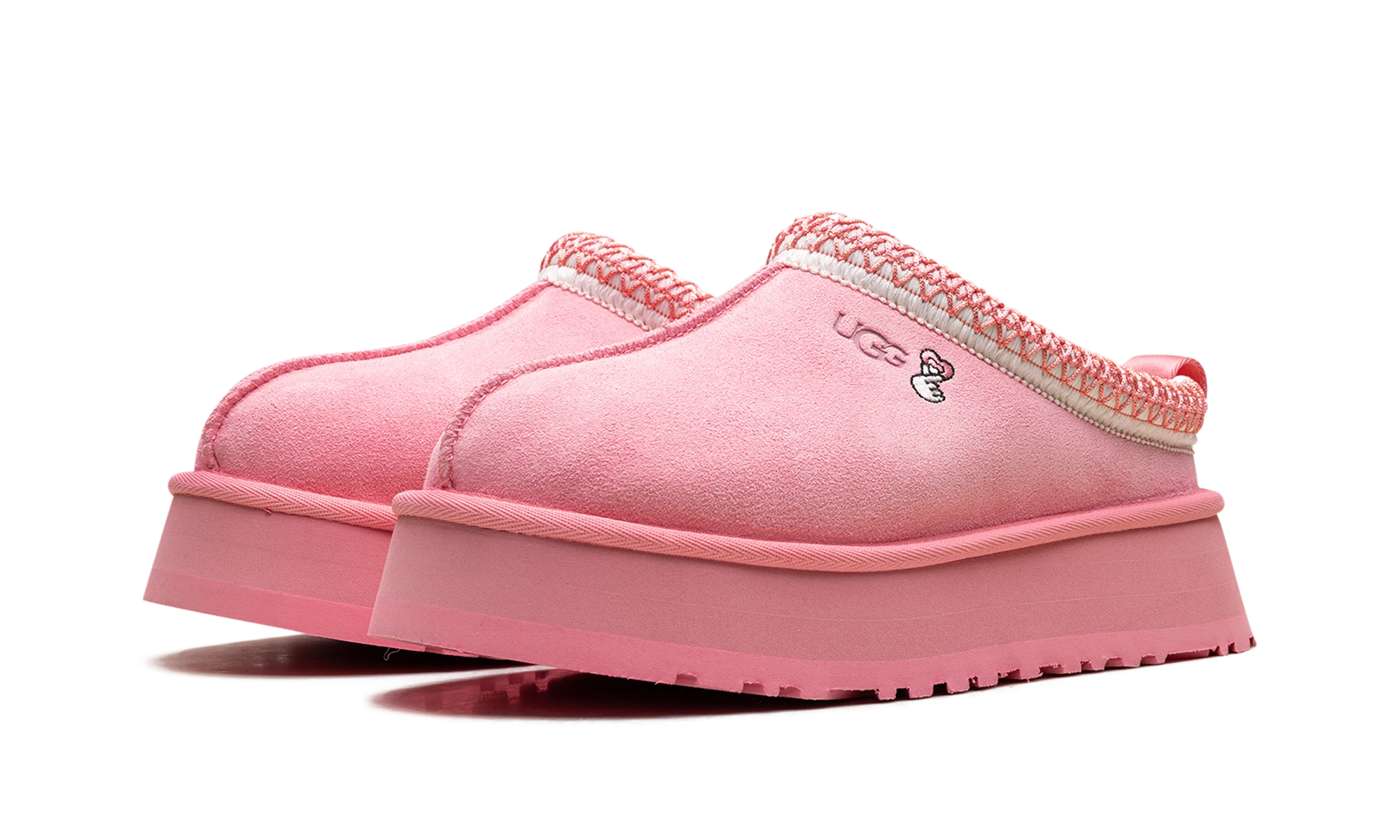Paire de pantoufles UGG Tazz Love '25 Slipper Tropical Pink neuve et authentique avec boîte d'origine.
