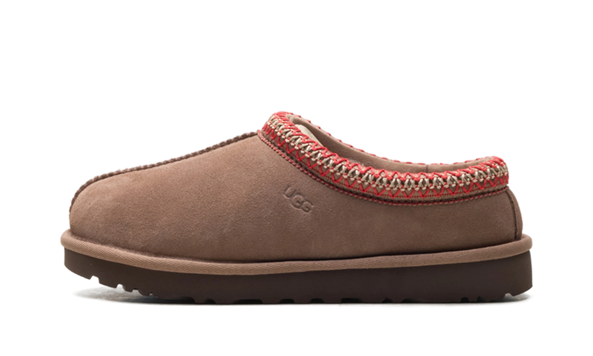 Détail du côté intérieur de la pantoufle UGG Tasman II Slipper Rocky Oak multicolore.