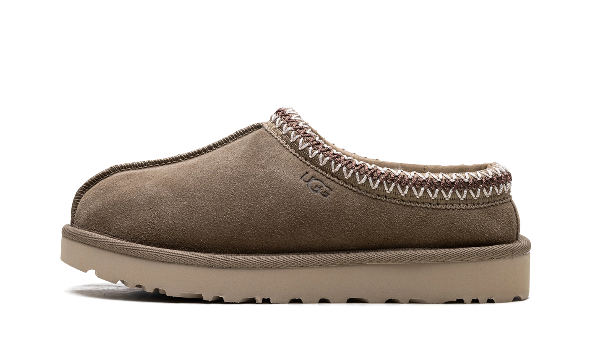 Détail du côté intérieur de la pantoufle UGG Tasman Slipper Antilope multicolore.