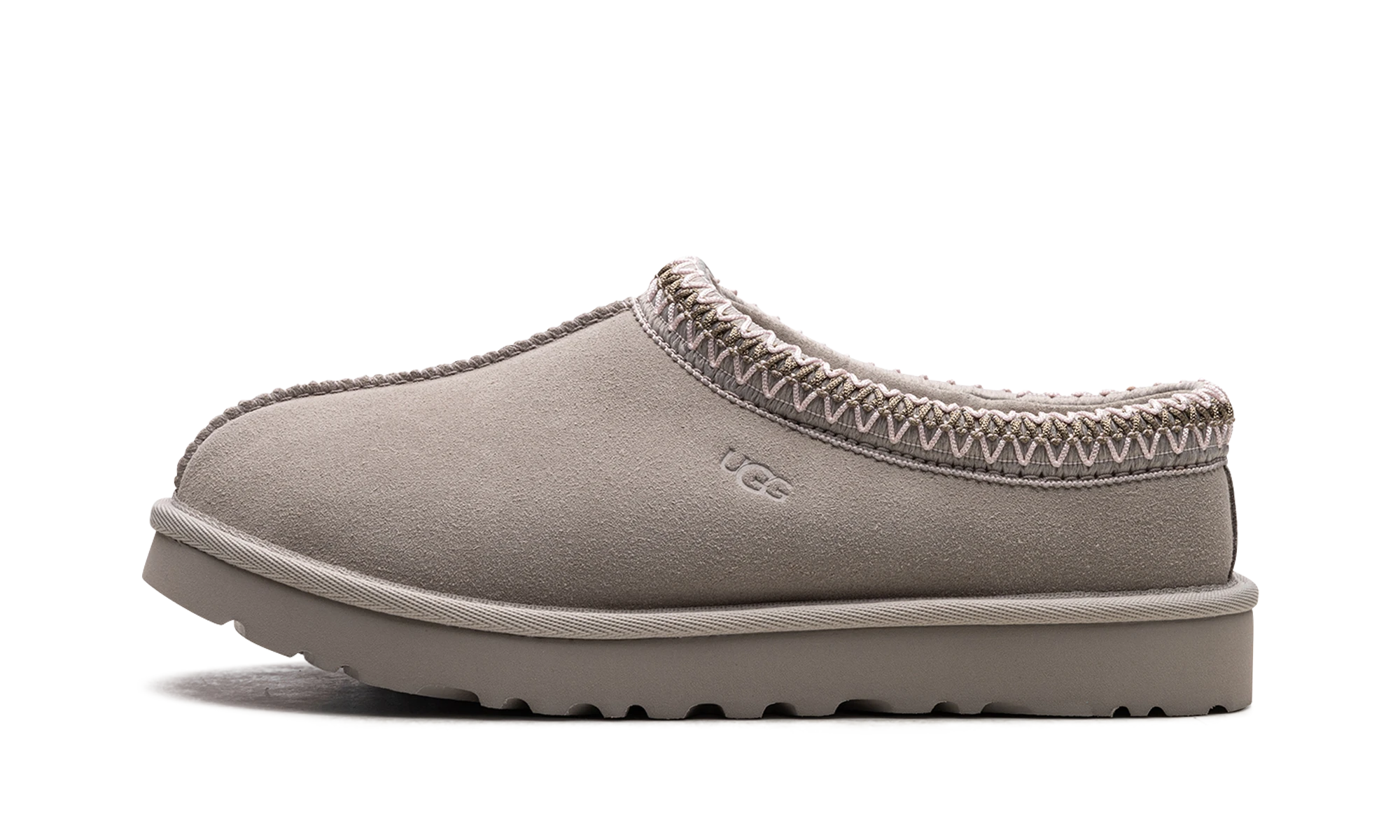 Détail du côté intérieur de la pantoufle UGG Tasman Slipper Goat multicolore.