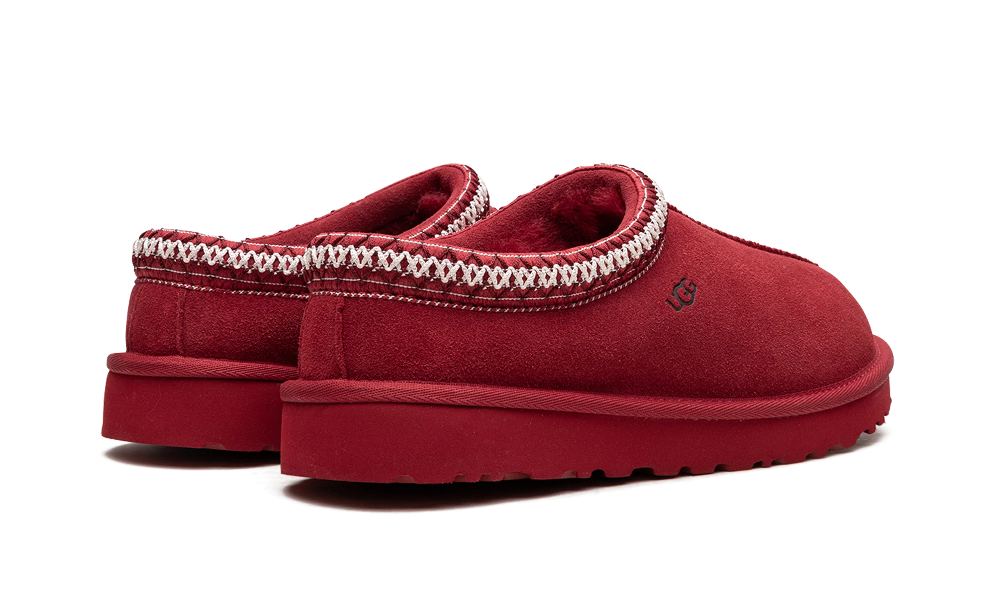 Vue arrière des talons de la UGG Tasman Slipper Samba Red.