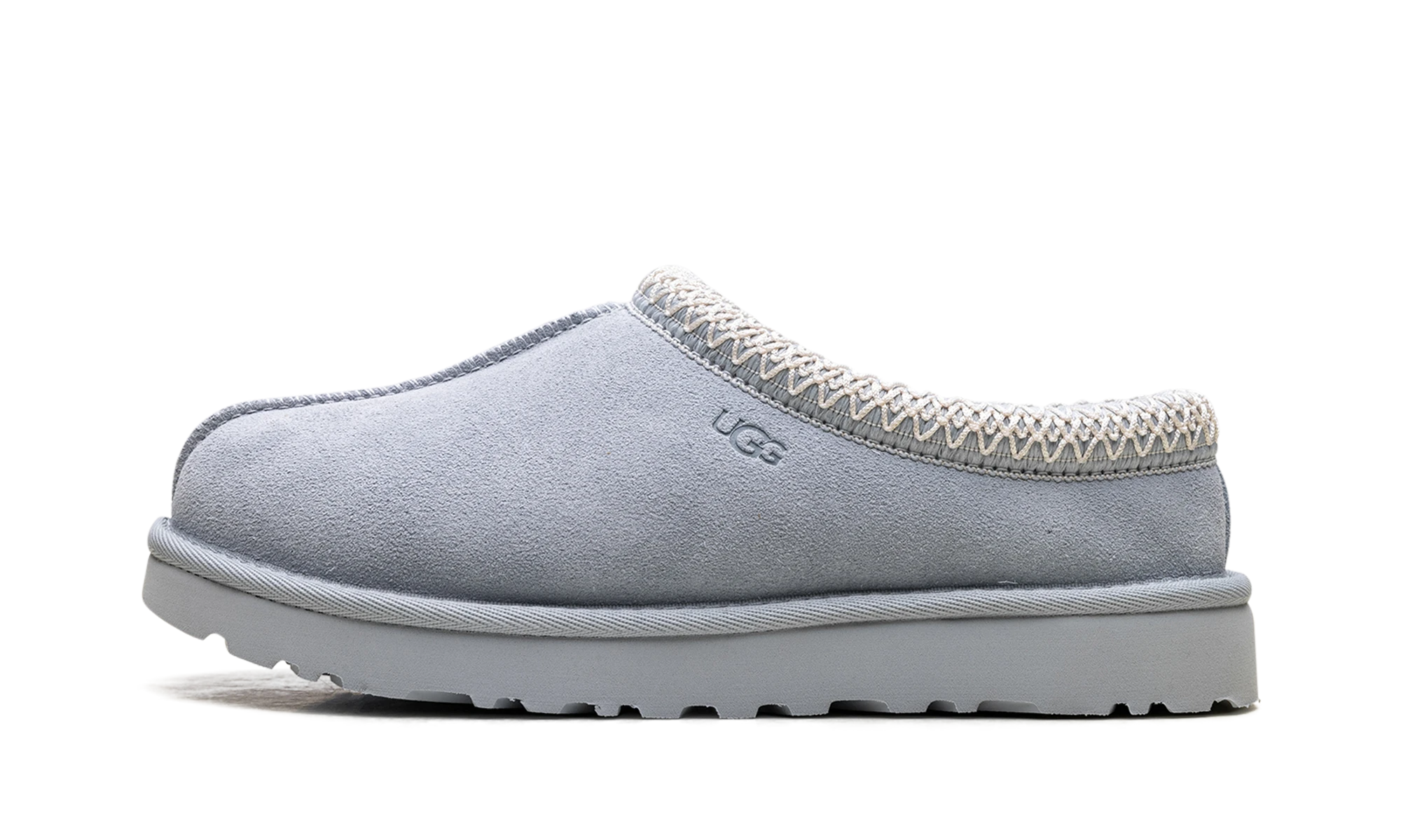 Détail du côté intérieur de la pantoufle UGG Tasman Slipper Sea Foam multicolore.