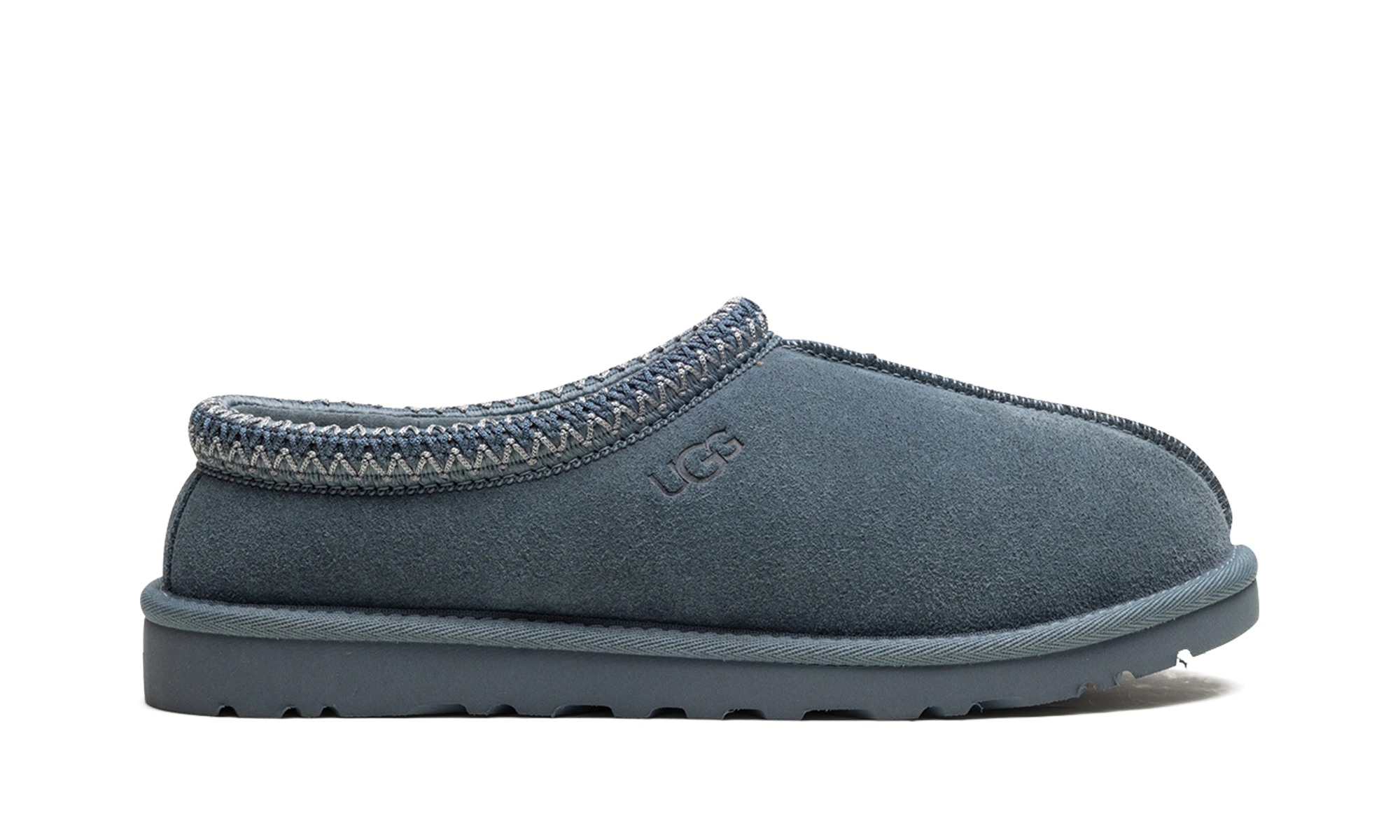 Pantoufle UGG Tasman Slipper Stormy Seas en cuir, disponible en France, Suisse, Belgique et Luxembourg — vue de profil extérieur.