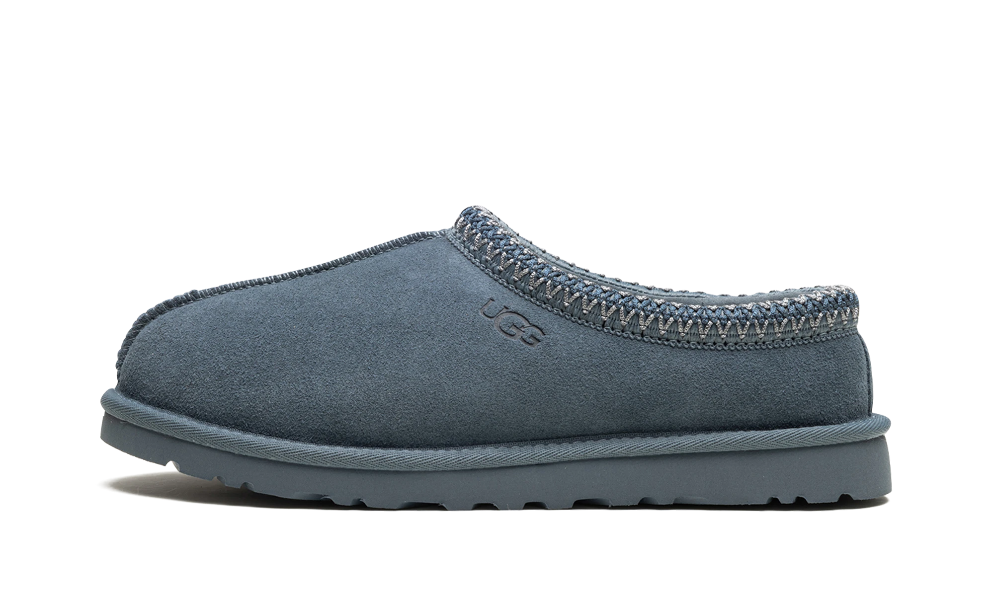 Détail du côté intérieur de la pantoufle UGG Tasman Slipper Stormy Seas multicolore.