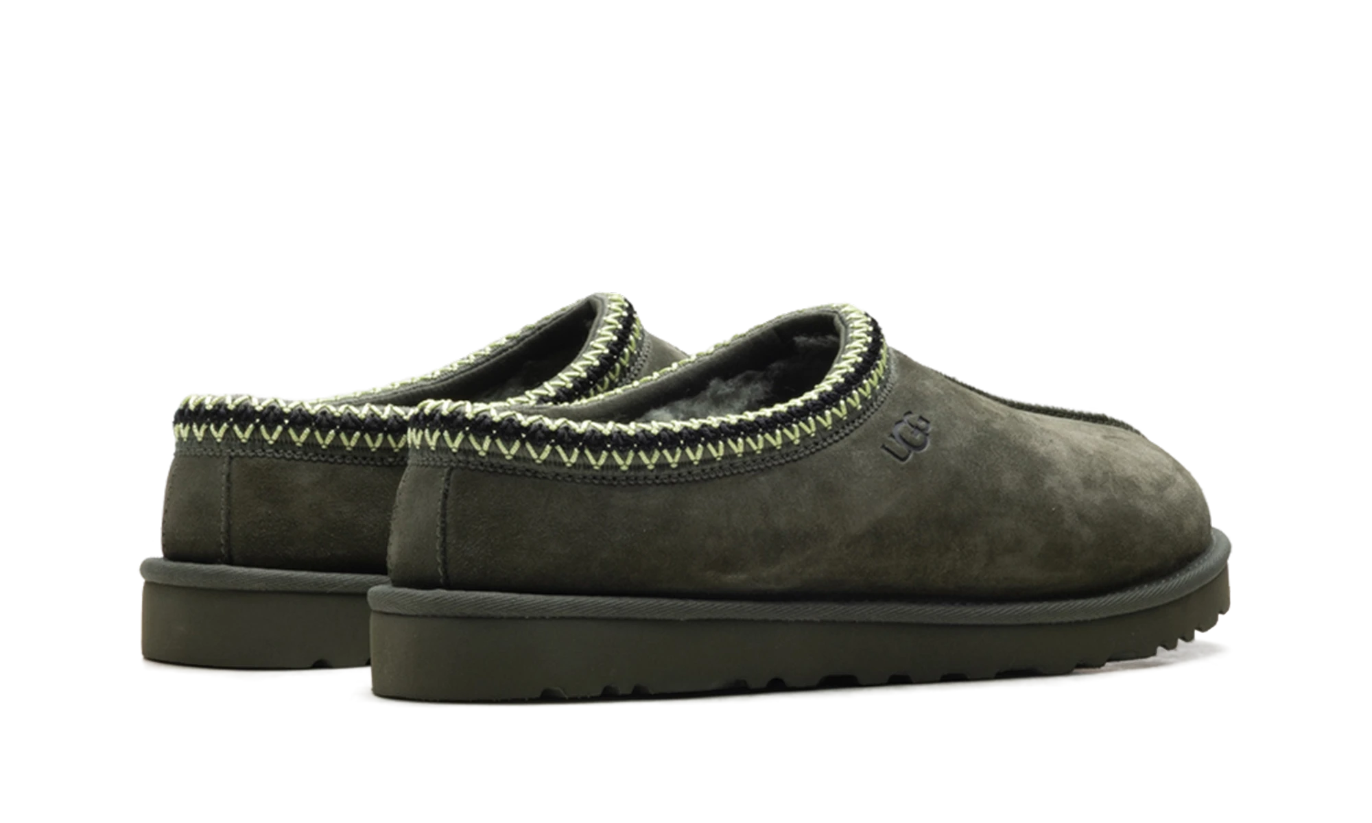Vue arrière des talons de la UGG Tasman Slipper Woodland Green.