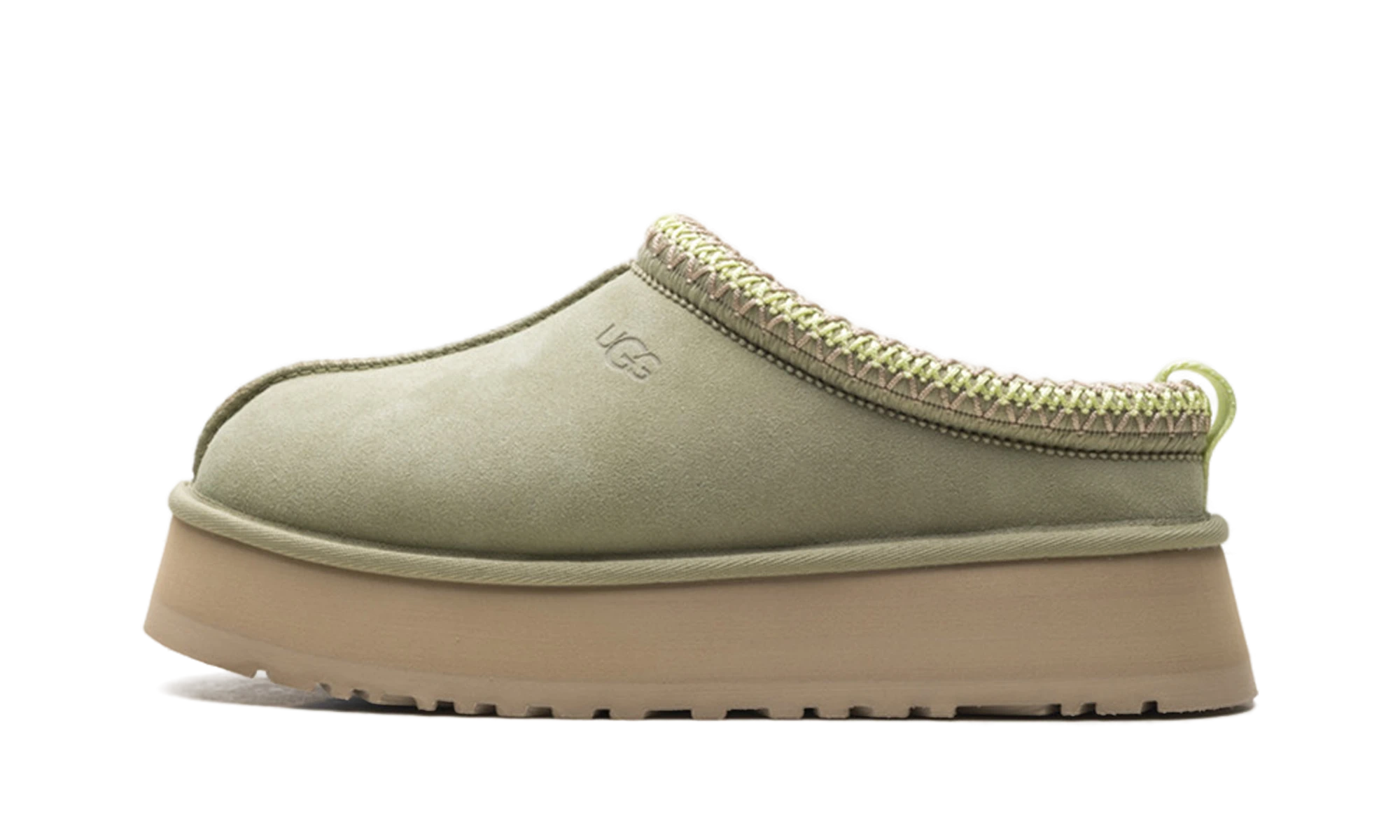 Détail du côté intérieur de la pantoufle UGG Tazz II Slipper Muted Brass multicolore.