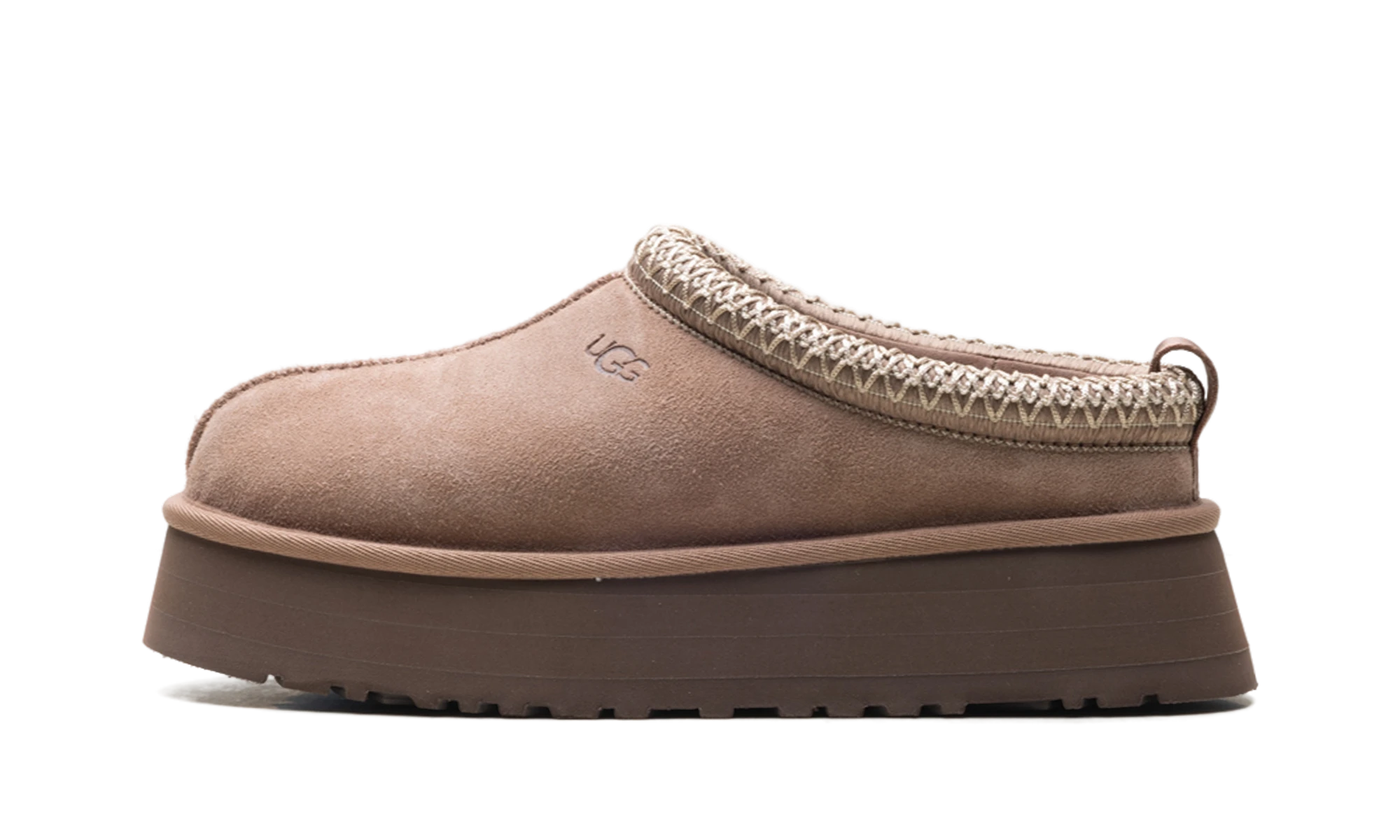 Détail du côté intérieur de la pantoufle UGG Tazz II Slipper Rocky Oak multicolore.