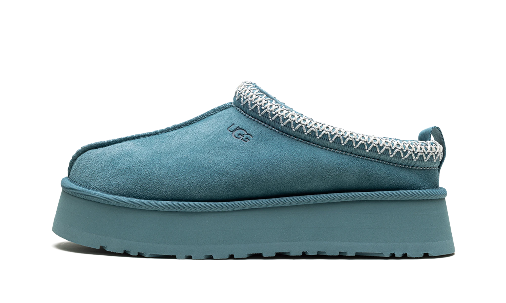 Détail du côté intérieur de la pantoufle UGG Tazz Slipper Deep Ice multicolore.