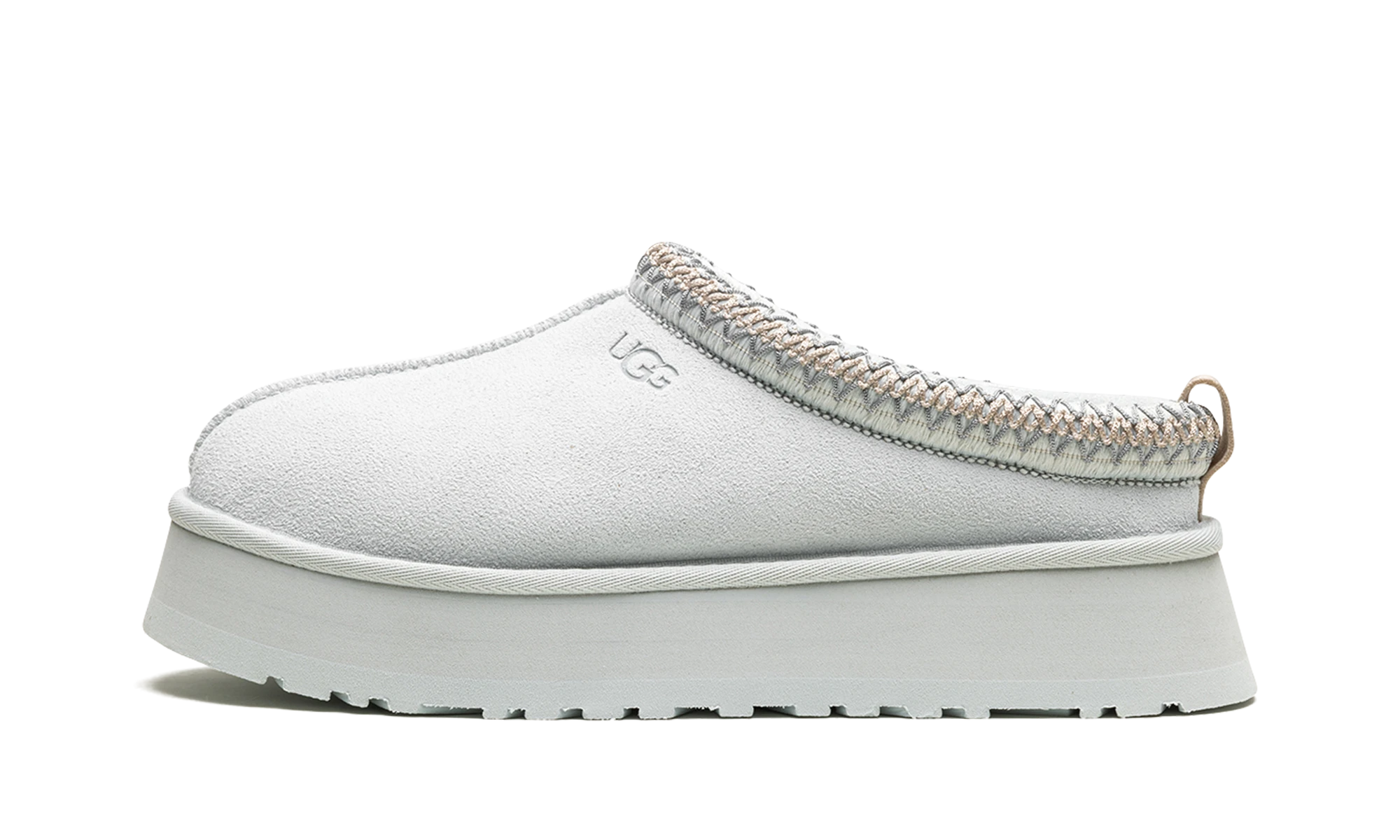 Détail du côté intérieur de la pantoufle UGG Tazz Slipper Goose multicolore.